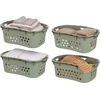 image:imageIRIS USA Plastic Laundry Basket 15 Bushel 50L Large Clothes Hamper with Ventilation Holes BuiltIn Handles amp Hip Hold Laundry Organizer for Bedroom Bathroom Dorm Sage GreenSage Green