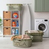 image:imageIRIS USA Plastic Laundry Basket 15 Bushel 50L Large Clothes Hamper with Ventilation Holes BuiltIn Handles amp Hip Hold Laundry Organizer for Bedroom Bathroom Dorm Sage GreenSage Green