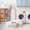 image:imageIRIS USA Plastic Laundry Basket 15 Bushel 50L Large Clothes Hamper with Ventilation Holes BuiltIn Handles amp Hip Hold Laundry Organizer for Bedroom Bathroom Dorm Sage GreenWhite