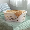 image:imageIRIS USA Plastic Laundry Basket 15 Bushel 50L Large Clothes Hamper with Ventilation Holes BuiltIn Handles amp Hip Hold Laundry Organizer for Bedroom Bathroom Dorm Sage GreenWhite