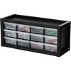 image:imageIRIS USA 12Drawer Desk Storage Organizer Made in USA Small Parts Plastic Storage Drawers Water Packet Jewelry Make up Craft Supplies Building Blocks Charms Nuts amp Bolts Black12 Drawer