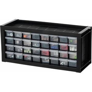 image:imageIRIS USA 12Drawer Desk Storage Organizer Made in USA Small Parts Plastic Storage Drawers Water Packet Jewelry Make up Craft Supplies Building Blocks Charms Nuts amp Bolts Black32 Drawer