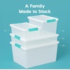 image:imageIRIS USA 1 Qt Craft Storage Bins with Lids 6Pack Made in USA Clip Box Small Plastic Sensory Bin Tote Organizer Containers for Art Supplies Paper amp Office Stackable  ClearSeafoam Blue6 Qt  6 Pack
