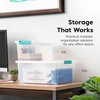 image:imageIRIS USA 1 Qt Craft Storage Bins with Lids 6Pack Made in USA Clip Box Small Plastic Sensory Bin Tote Organizer Containers for Art Supplies Paper amp Office Stackable  ClearSeafoam Blue4 Qt  6 Pack