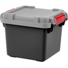 image:imageIRIS USA 12 Gallon Lockable Storage Totes with Lids 4 Pack  Gray HeavyDuty Durable Stackable Containers Large Garage Organizing Bins Moving Tubs Rugged Sturdy Equipment Utility Tool BoxDark Gray