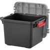 image:imageIRIS USA 12 Gallon Lockable Storage Totes with Lids 4 Pack  Gray HeavyDuty Durable Stackable Containers Large Garage Organizing Bins Moving Tubs Rugged Sturdy Equipment Utility Tool BoxDark Gray