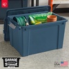 image:imageIRIS USA 12 Gallon Lockable Storage Totes with Lids 4 Pack  Gray HeavyDuty Durable Stackable Containers Large Garage Organizing Bins Moving Tubs Rugged Sturdy Equipment Utility Tool BoxNavy