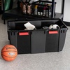 image:imageIRIS USA 2 Pack 32 Gallon Heavy Duty Rolling Storage Bins with Lids Black  Extra Large Stackable Tote with Wheels and Lockable Latches for Garges Warehouses and Home Basements