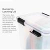 image:imageIRIS USA 4 Pack WeatherPro Stackable Storage Tote Bins Plastic Gasket Box with Tight Latching Lids and Seal 47 Quart ClearBlack