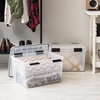 image:imageIRIS USA 4 Pack WeatherPro Stackable Storage Tote Bins Plastic Gasket Box with Tight Latching Lids and Seal 47 Quart ClearBlack