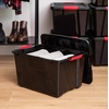 image:imageIRIS USA 4Tier Shelving Unit 36 W x 18 D x 56 H 1 Pack Black  IRIS USA 40 Qt Plastic Storage Container Bin with Secure Lid and Latching Buckles 4 Pack Black Bundle