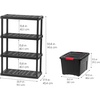 image:imageIRIS USA 4Tier Shelving Unit 36 W x 18 D x 56 H 1 Pack Black  IRIS USA 40 Qt Plastic Storage Container Bin with Secure Lid and Latching Buckles 4 Pack Black Bundle
