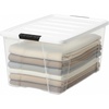 image:imageIRIS USA 72 Qt Stackable Plastic Storage Bins with Lids 8 Pack  BPAFree Made in USA  SeeThrough Organizing Solution Latches Durable Nestable Containers Secure Pull Handle  ClearWhite4 Pack