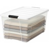 image:imageIRIS USA 72 Qt Stackable Plastic Storage Bins with Lids 8 Pack  BPAFree Made in USA  SeeThrough Organizing Solution Latches Durable Nestable Containers Secure Pull Handle  ClearWhite8 Pack
