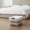 image:imageIRIS USA 72 Qt Stackable Plastic Storage Bins with Lids 8 Pack  BPAFree Made in USA  SeeThrough Organizing Solution Latches Durable Nestable Containers Secure Pull Handle  ClearWhite4 Pack