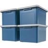 image:imageIRIS USA 8 Pack File Box Plastic Organizer with Latching Lid for LetterLegal Files BPAFree Stackable Document Storage Bin Tote NavyGray 35 Qt