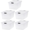 image:imageIRIS USA 8Pack Plastic Storage Bins with Lids 7 Quart Clear Stackable Small Storage Containers Latching Organizer Tote for Pantry Classroom Closet Crafts Hobby Office amp Home OrganizationClear
