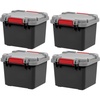 image:imageIRIS USA 12 Gallon Lockable Storage Totes with Lids 4 Pack  Gray HeavyDuty Durable Stackable Containers Large Garage Organizing Bins Moving Tubs Rugged Sturdy Equipment Utility Tool BoxDark Gray