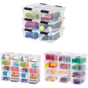 image:imageIRIS USA 12 Qt Plastic Storage Container Bin with Secure Lid and Latching Buckles 12 Pack  Clear Durable Stackable Nestable Organizing Tote Tub Box Toy General Organization SmallSmall Qt  38 Pack Bundle