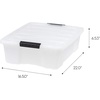 image:imageIRIS USA 18 QT Clear Storage Organizer with Removable Dividers Stackable Plastic Storage Box with Lid Modular Container for Crafts Tools Office amp Pantry Organization27 Qt