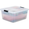 image:imageIRIS USA 18 QT Clear Storage Organizer with Removable Dividers Stackable Plastic Storage Box with Lid Modular Container for Crafts Tools Office amp Pantry Organization18 Qt