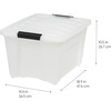 image:imageIRIS USA 18 QT Clear Storage Organizer with Removable Dividers Stackable Plastic Storage Box with Lid Modular Container for Crafts Tools Office amp Pantry Organization32 Qt