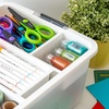image:imageIRIS USA 18 QT Clear Storage Organizer with Removable Dividers Stackable Plastic Storage Box with Lid Modular Container for Crafts Tools Office amp Pantry Organization18 Qt