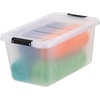 image:imageIRIS USA 18 QT Clear Storage Organizer with Removable Dividers Stackable Plastic Storage Box with Lid Modular Container for Crafts Tools Office amp Pantry Organization135 Qt