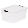 image:imageIRIS USA 18 QT Clear Storage Organizer with Removable Dividers Stackable Plastic Storage Box with Lid Modular Container for Crafts Tools Office amp Pantry Organization325 Qt