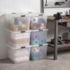 image:imageIRIS USA 18 QT Clear Storage Organizer with Removable Dividers Stackable Plastic Storage Box with Lid Modular Container for Crafts Tools Office amp Pantry Organization55 Qt