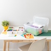 image:imageIRIS USA 18 QT Clear Storage Organizer with Removable Dividers Stackable Plastic Storage Box with Lid Modular Container for Crafts Tools Office amp Pantry Organization18 Qt