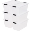 image:imageIRIS USA 18 QT Clear Storage Organizer with Removable Dividers Stackable Plastic Storage Box with Lid Modular Container for Crafts Tools Office amp Pantry Organization135 Qt