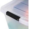 image:imageIRIS USA 18 QT Clear Storage Organizer with Removable Dividers Stackable Plastic Storage Box with Lid Modular Container for Crafts Tools Office amp Pantry Organization135 Qt