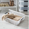 image:imageIRIS USA 18 QT Clear Storage Organizer with Removable Dividers Stackable Plastic Storage Box with Lid Modular Container for Crafts Tools Office amp Pantry Organization27 Qt