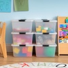 image:imageIRIS USA 18 QT Clear Storage Organizer with Removable Dividers Stackable Plastic Storage Box with Lid Modular Container for Crafts Tools Office amp Pantry Organization18 Qt