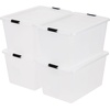image:imageIRIS USA 18 QT Clear Storage Organizer with Removable Dividers Stackable Plastic Storage Box with Lid Modular Container for Crafts Tools Office amp Pantry Organization55 Qt