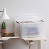 image:imageIRIS USA 18 QT Clear Storage Organizer with Removable Dividers Stackable Plastic Storage Box with Lid Modular Container for Crafts Tools Office amp Pantry Organization40 Qt