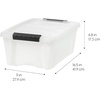 image:imageIRIS USA 18 QT Clear Storage Organizer with Removable Dividers Stackable Plastic Storage Box with Lid Modular Container for Crafts Tools Office amp Pantry Organization13 Qt
