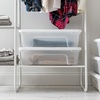 image:imageIRIS USA 18 QT Clear Storage Organizer with Removable Dividers Stackable Plastic Storage Box with Lid Modular Container for Crafts Tools Office amp Pantry Organization27 Qt