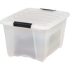 image:imageIRIS USA 18 QT Clear Storage Organizer with Removable Dividers Stackable Plastic Storage Box with Lid Modular Container for Crafts Tools Office amp Pantry Organization32 Qt