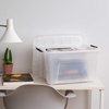 image:imageIRIS USA 18 QT Clear Storage Organizer with Removable Dividers Stackable Plastic Storage Box with Lid Modular Container for Crafts Tools Office amp Pantry Organization40 Qt