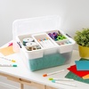 image:imageIRIS USA 18 QT Clear Storage Organizer with Removable Dividers Stackable Plastic Storage Box with Lid Modular Container for Crafts Tools Office amp Pantry Organization18 Qt