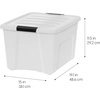image:imageIRIS USA 18 QT Clear Storage Organizer with Removable Dividers Stackable Plastic Storage Box with Lid Modular Container for Crafts Tools Office amp Pantry Organization40 Qt