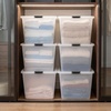 image:imageIRIS USA 18 QT Clear Storage Organizer with Removable Dividers Stackable Plastic Storage Box with Lid Modular Container for Crafts Tools Office amp Pantry Organization55 Qt