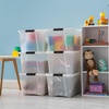 image:imageIRIS USA 18 QT Clear Storage Organizer with Removable Dividers Stackable Plastic Storage Box with Lid Modular Container for Crafts Tools Office amp Pantry Organization40 Qt
