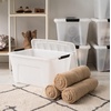 image:imageIRIS USA 18 QT Clear Storage Organizer with Removable Dividers Stackable Plastic Storage Box with Lid Modular Container for Crafts Tools Office amp Pantry Organization32 Qt