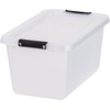 image:imageIRIS USA 18 QT Clear Storage Organizer with Removable Dividers Stackable Plastic Storage Box with Lid Modular Container for Crafts Tools Office amp Pantry Organization135 Qt