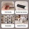 image:imageIRIS USA 18 QT Clear Storage Organizer with Removable Dividers Stackable Plastic Storage Box with Lid Modular Container for Crafts Tools Office amp Pantry Organization19 Qt