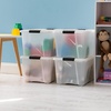image:imageIRIS USA 18 QT Clear Storage Organizer with Removable Dividers Stackable Plastic Storage Box with Lid Modular Container for Crafts Tools Office amp Pantry Organization40 Qt