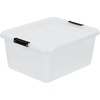 image:imageIRIS USA 18 QT Clear Storage Organizer with Removable Dividers Stackable Plastic Storage Box with Lid Modular Container for Crafts Tools Office amp Pantry Organization18 Qt